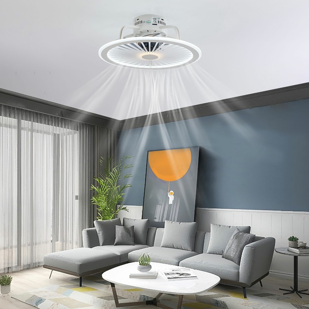 Dimmable 3-Color LED Ceiling Fan Light with Remote Chandelier