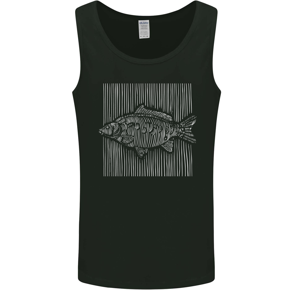 Carp Lines Fishing Fisherman Fish Angling Mens Vest Tank Top