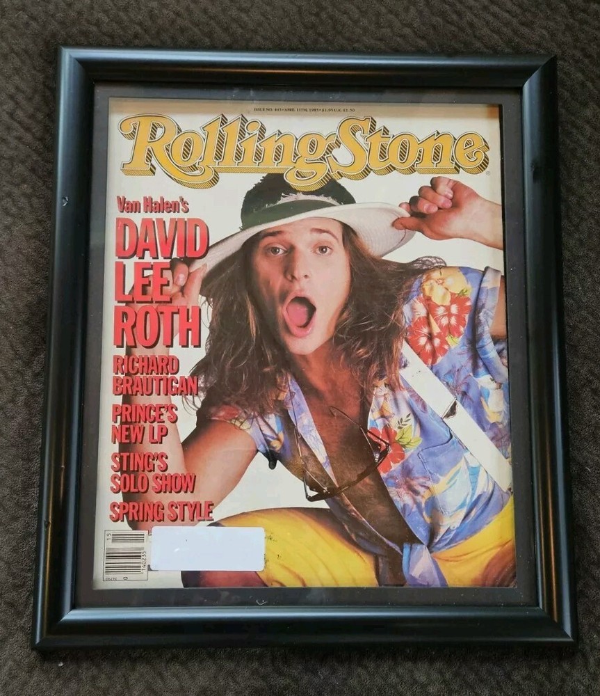 David Lee Roth of Van Halen Full Rolling Stone Framed Magazine Issue #445 1985