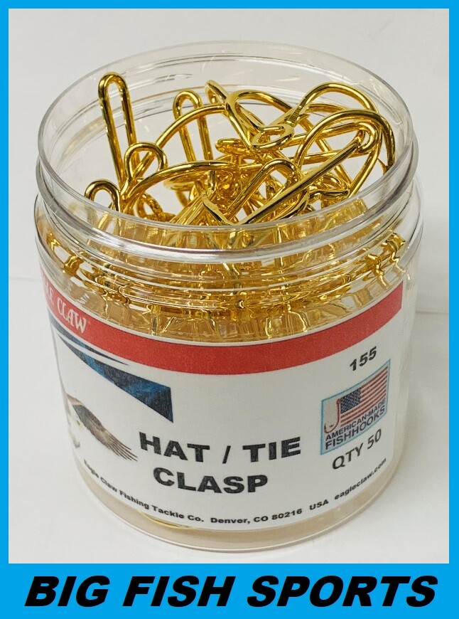 50 EAGLE CLAW HAT HOOKS Hat Pin/Tie Clasp GOLD PLATED FISH HOOK HAT PINS #155
