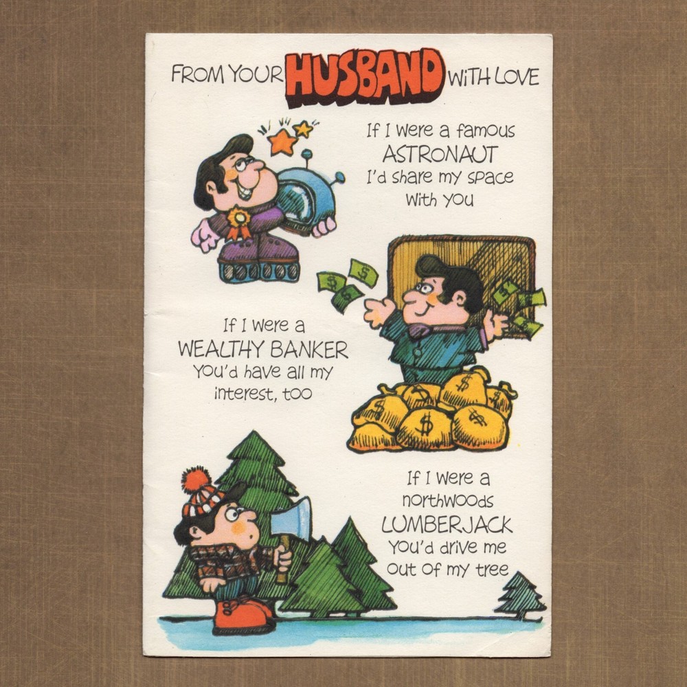 Unused Vintage 1981 American Greetings HAPPY BIRTHDAY Card FROM FUNNY HUSBAND +✉