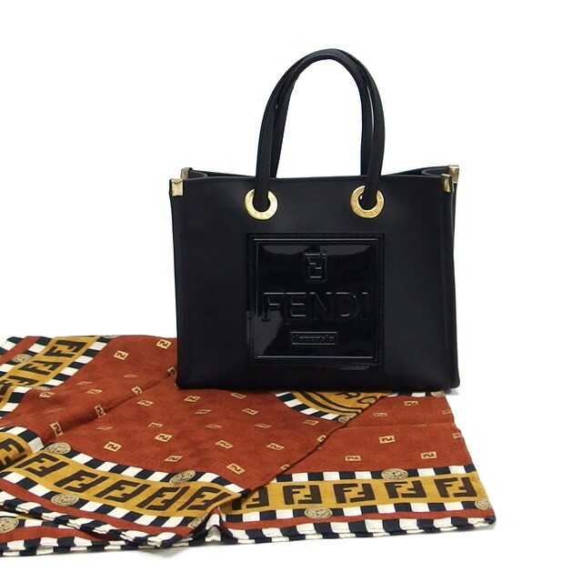 RARE FENDI Mini Bag with Scarf Black FF Logo Pattern 2024