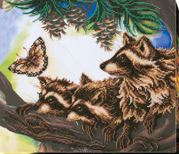 Bead embroidery kit Fun Game needlework kit Art canvas beadwork pattern