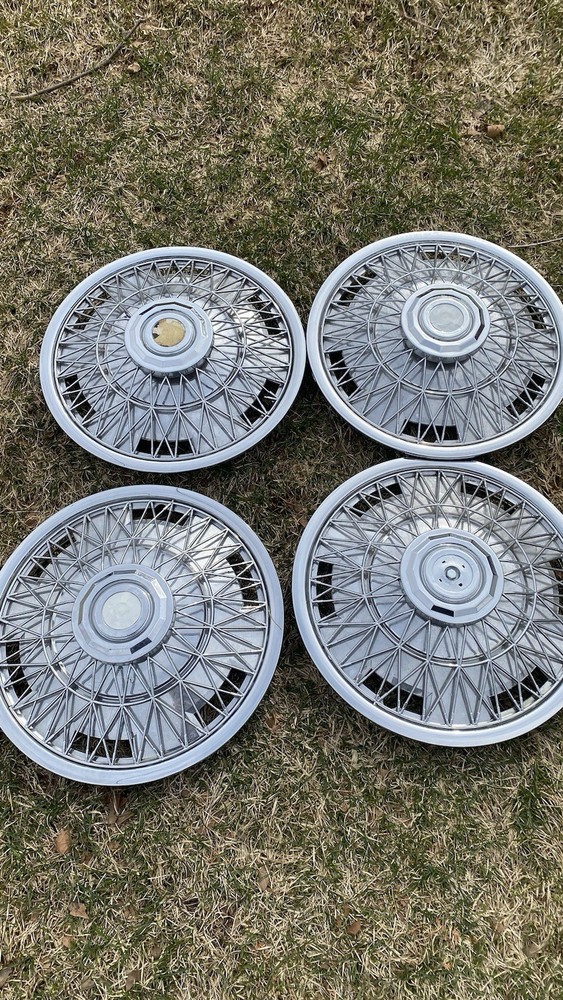 Vintage Wire Spoke Hubcap Wheel Covers Set of 4