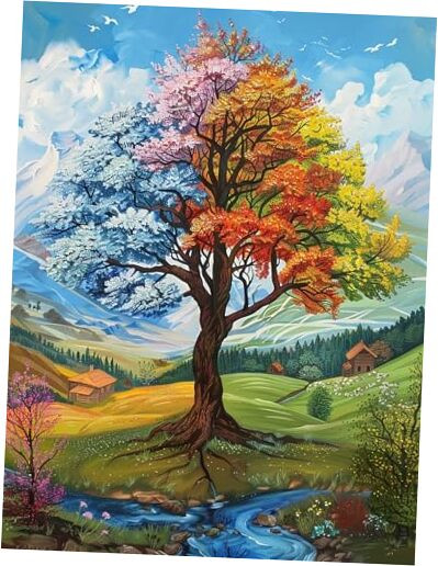 5D Tree Diamond Painting Kits - DIY Diamond Art Kits for Adults Forest, Full