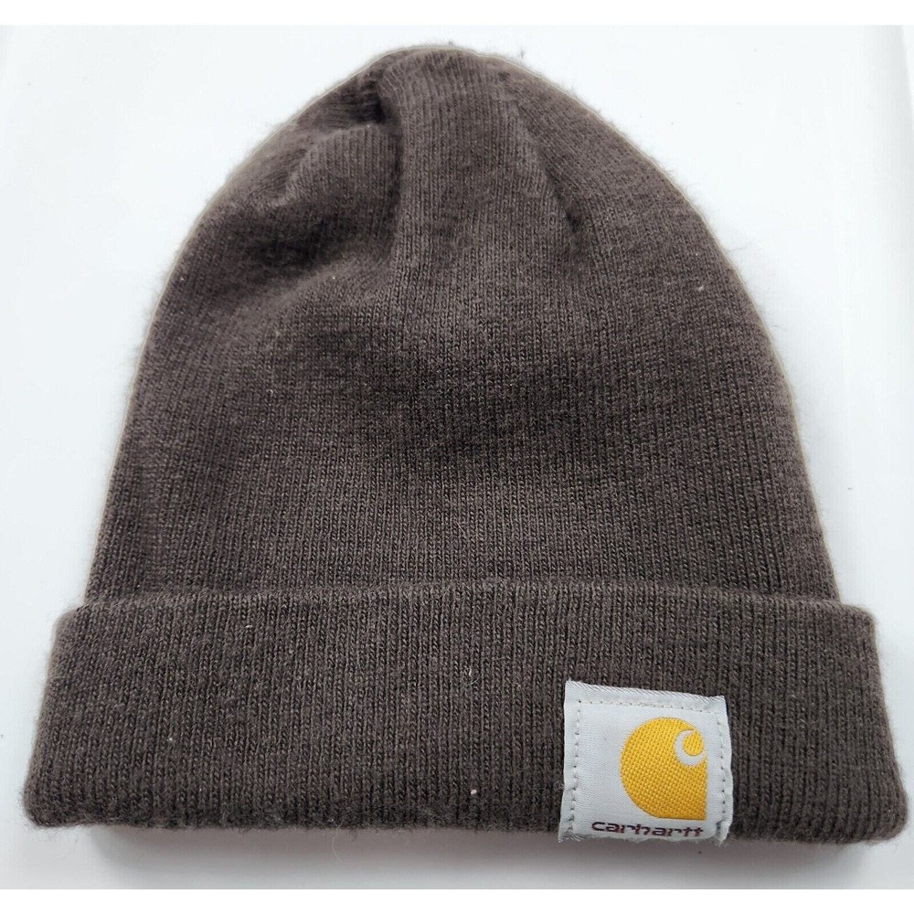 Carhartt Beanie Hat Cap Brown Knit Unisex Workwear Casual One Size Fits All F11