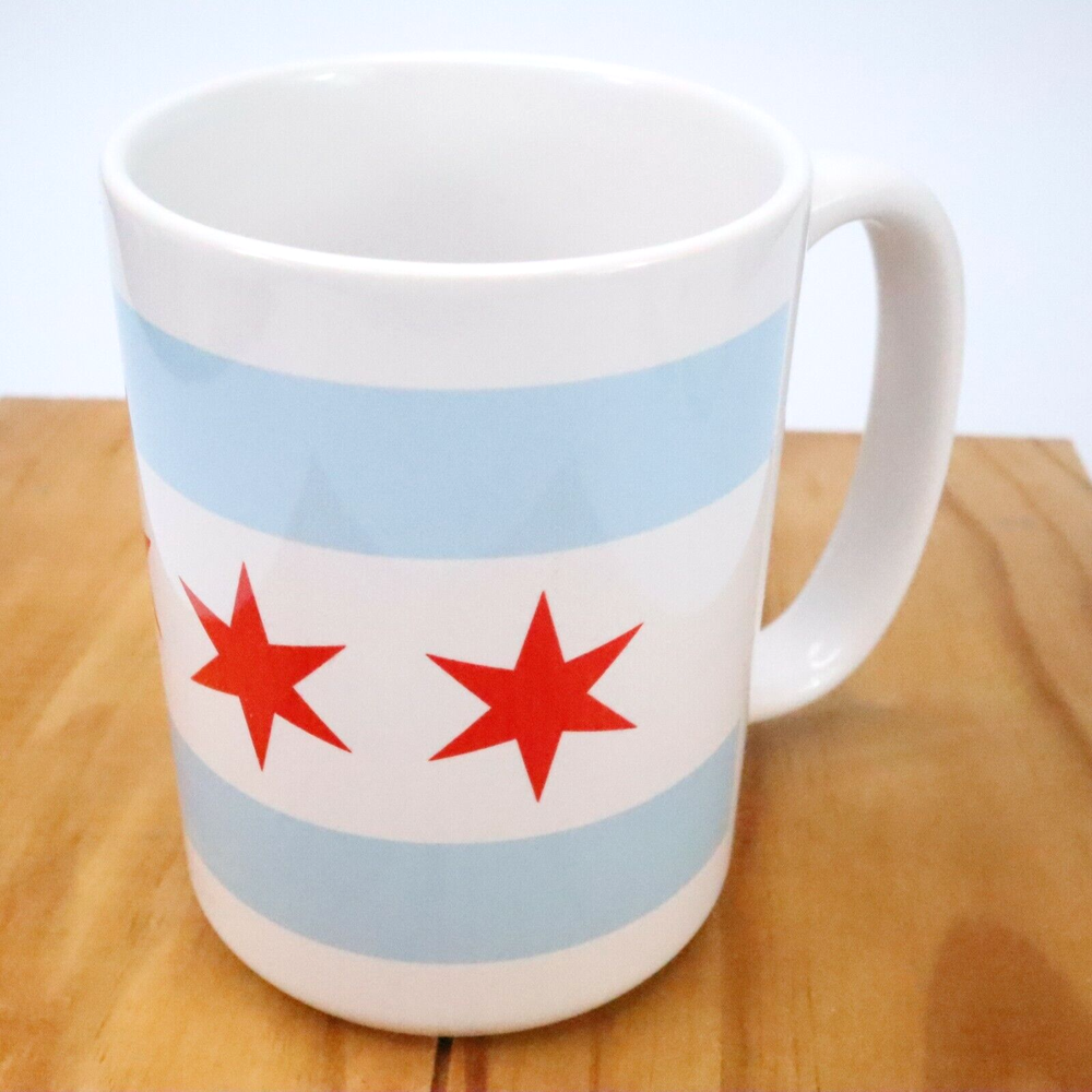 Chicago Flag / Coffee Mug / Large White Coffee Cup / Beautiful