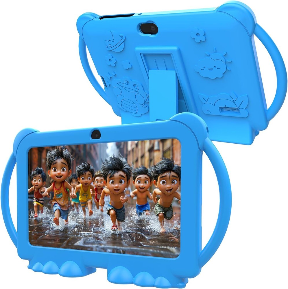 Kids Tablet 7 inch, Android 12 for Kids, 4GB RAM 32GB ROM Toddler Blue