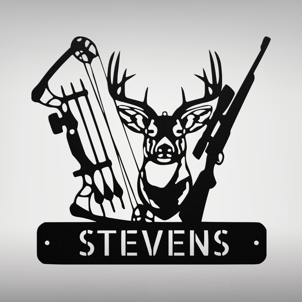 Personalized Deer Hunting Metal Sign Custom Wall Decor Gift for Hunters Cabin