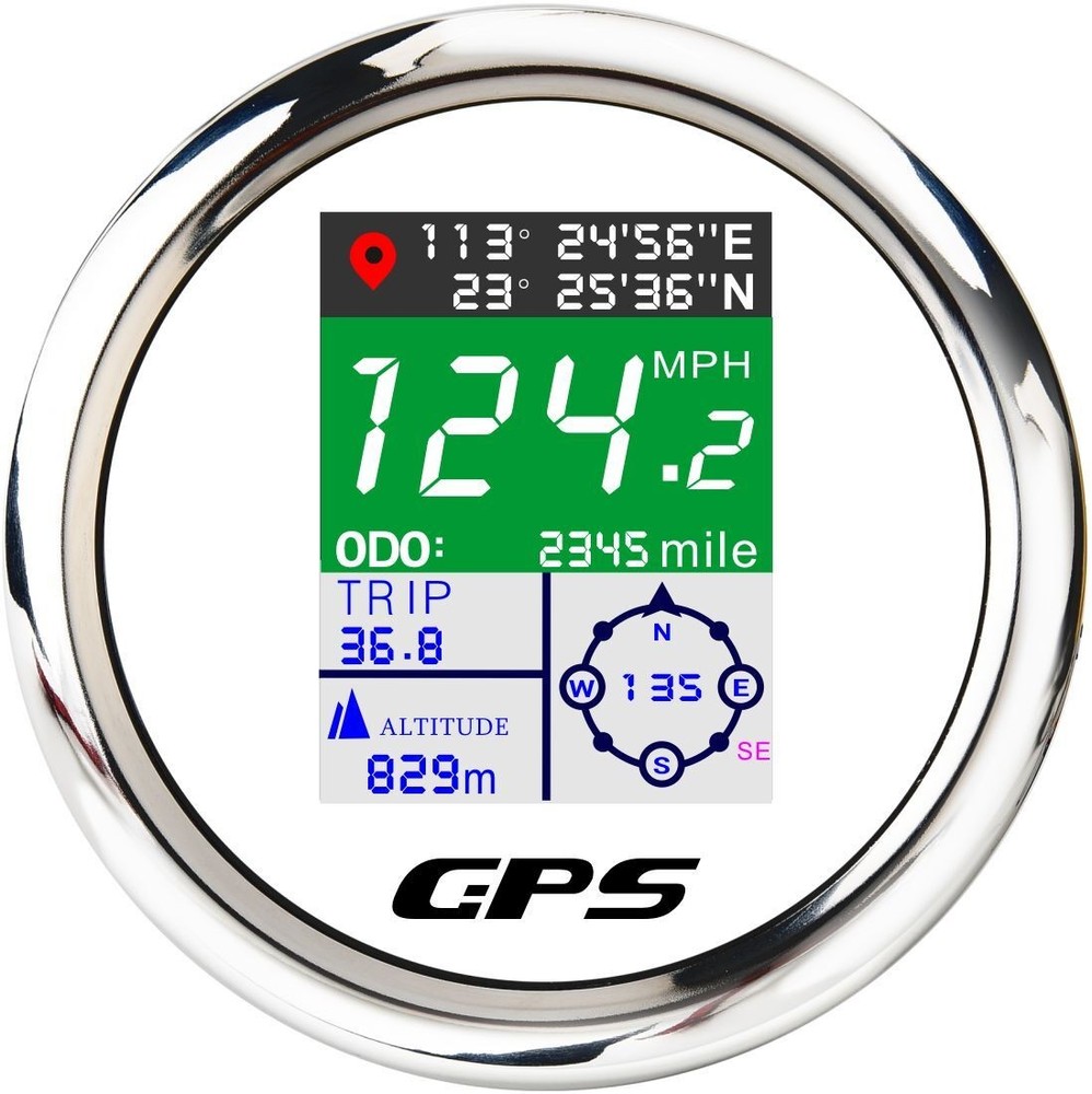 Universal 85mm GPS Speedometer Odometer Gauge for Car or Boat