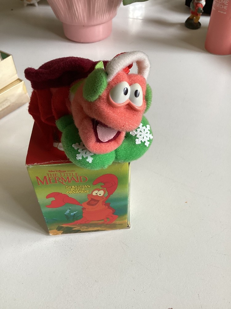 Vintage 1989 Mcdonald's Walt Disney Sebastian Plush Ornament With Box