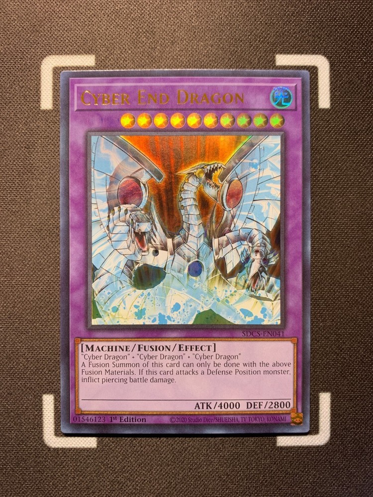 Misprinted Cyber End Dragon SDCS-EN041 Ultra Rare 1st Edition Cyberdark Yugioh Card-image