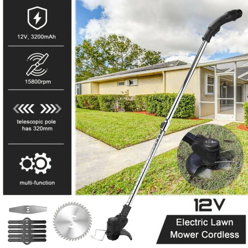 12V 450W Cordless Electric Grass Trimmer for Effortless Lawn Mowing and Weed Control