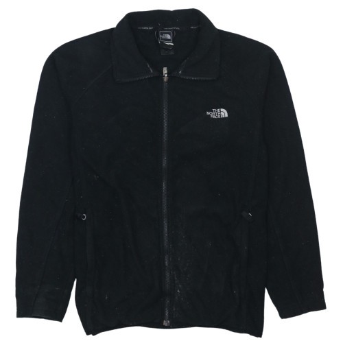 The North Face Mens Fleece Jacket Black Full Zip Outdoor Embroidered Logo L