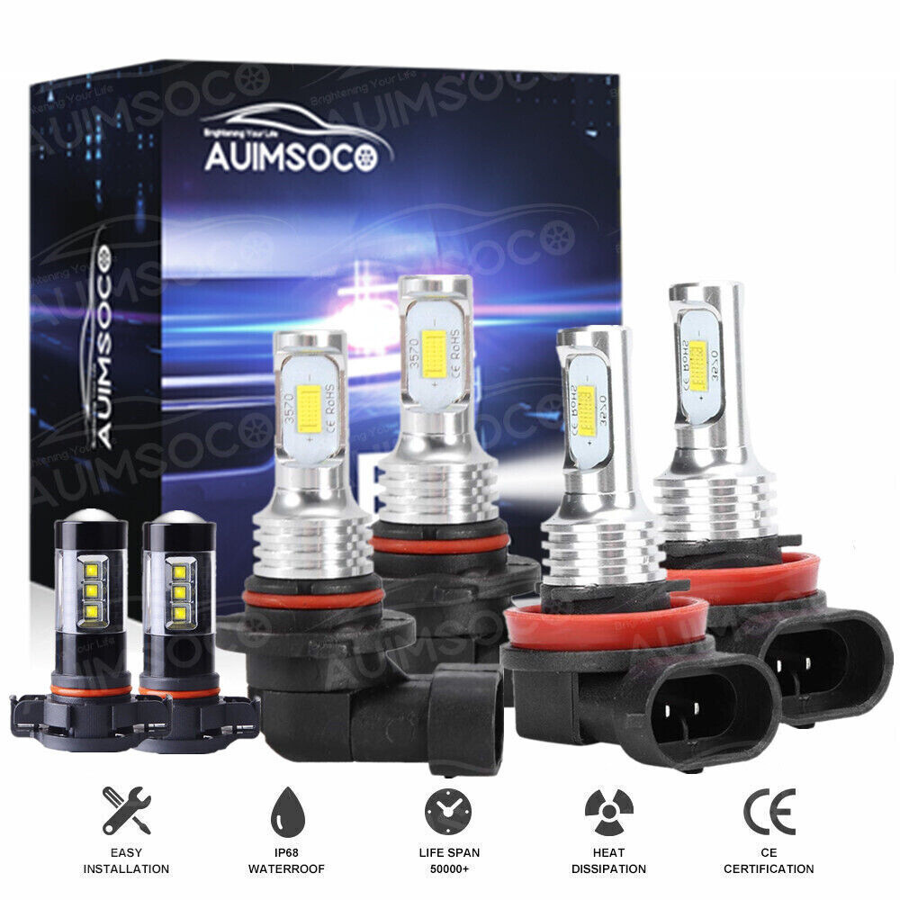 LED Headlights Fog Light Bulbs For 2007-2014 Chevy Suburban 1500 LTZ Sport 5.3L