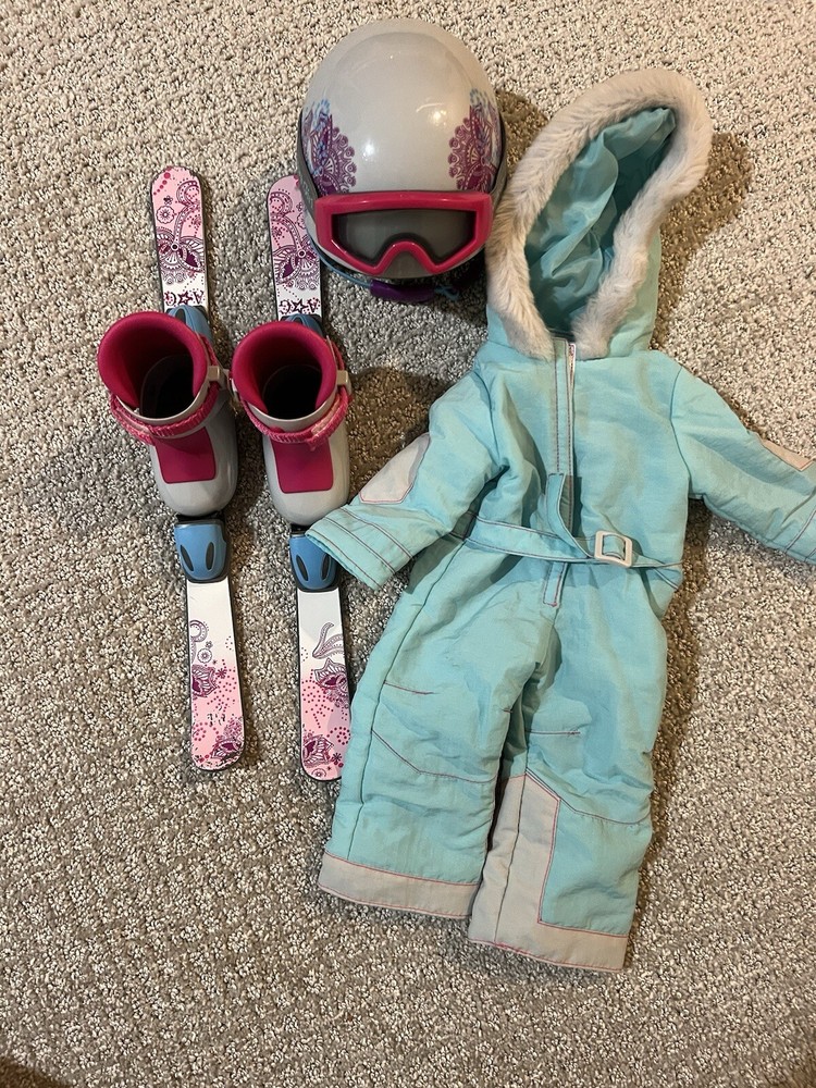 Retired American Girl Doll Skis and Helmet Set
