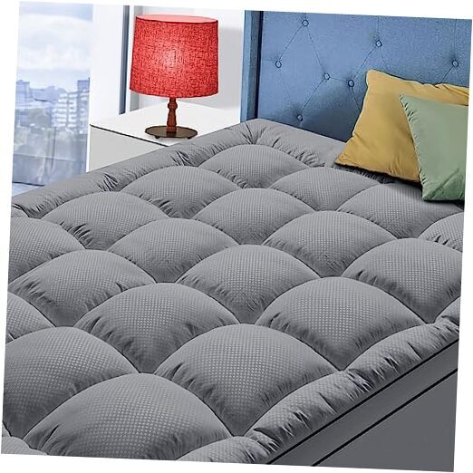 Size Mattress Topper for Back Pain, Cooling Extra Thick Mattress King Dark Grey