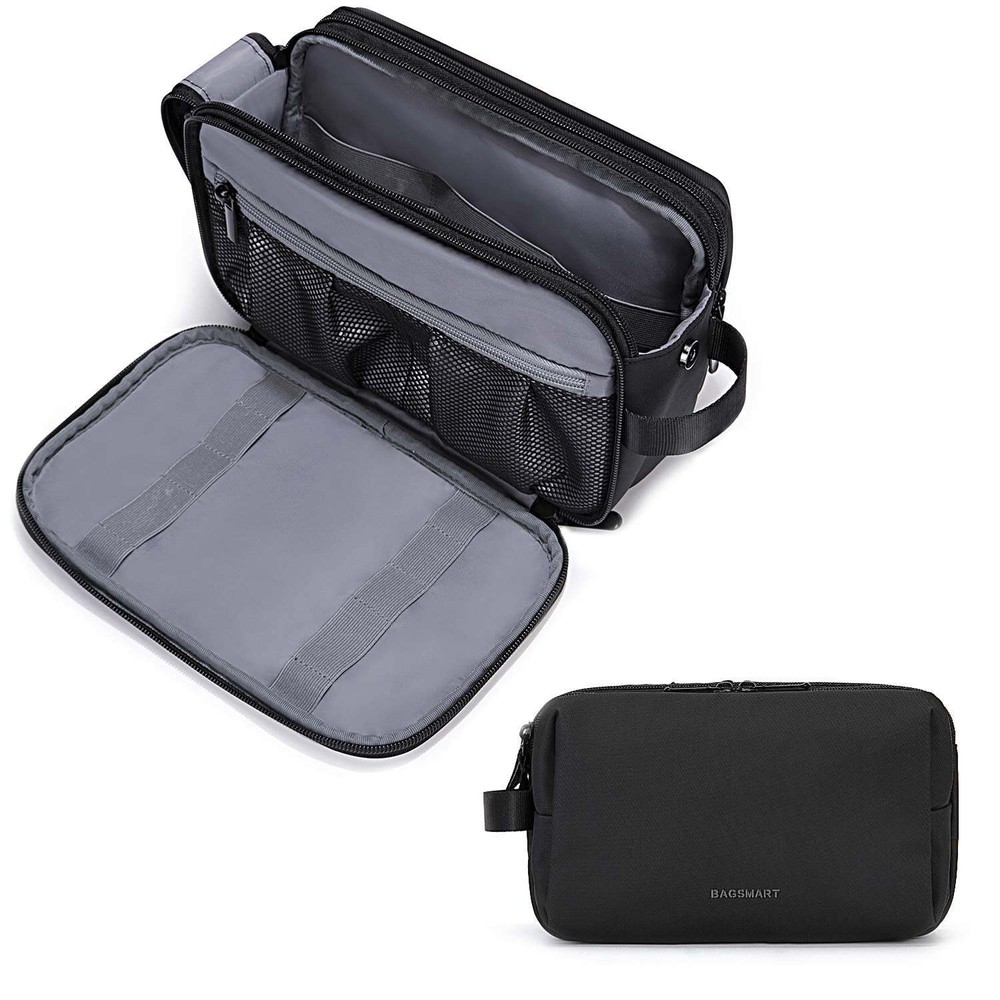 BAGSMART Men's Water-Resistant Travel Toiletry Organizer Dopp Kit  