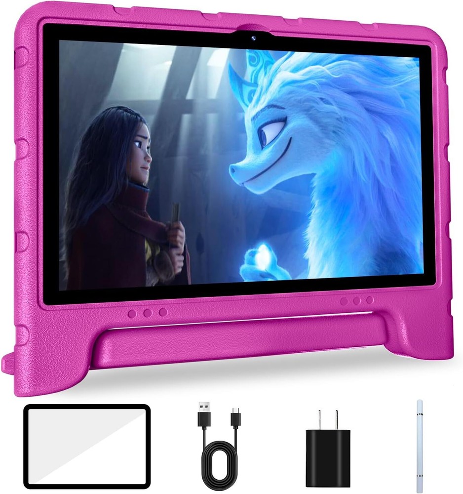 Kids Tablet, 10 inch Tablet for Android 13 Toddler 6(2+4)GB Pink