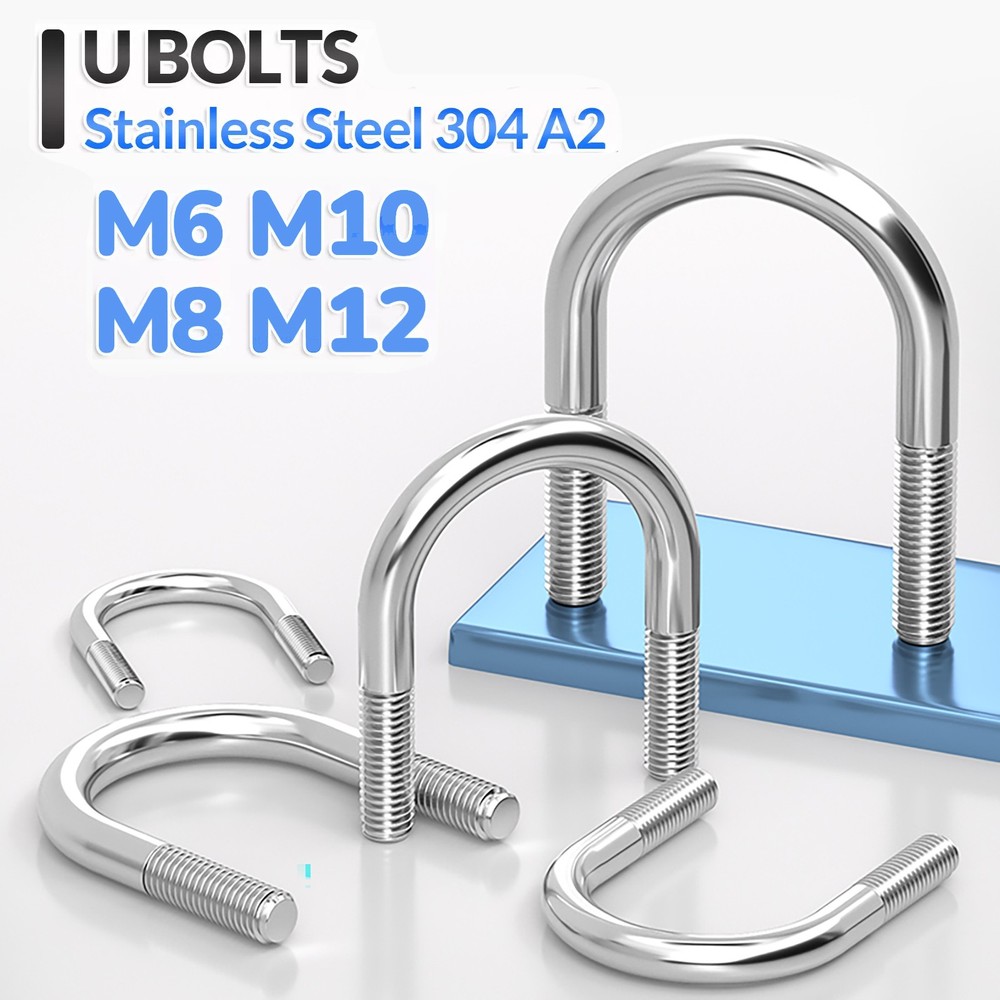 Stainless Steel 304 A2 Metric U Bolts M6 to M12 Pipe Clamps
