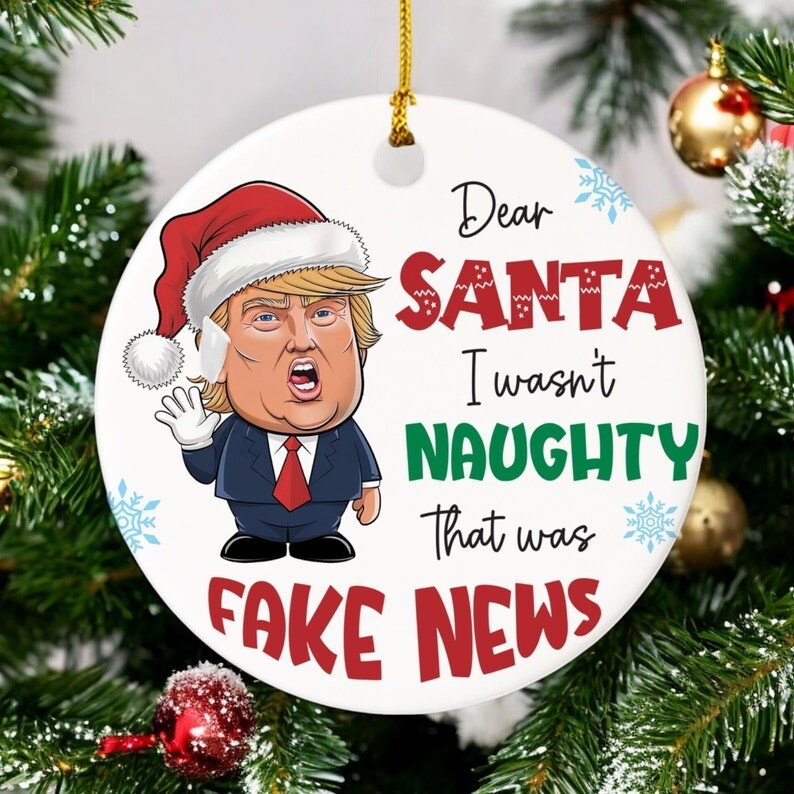 Funny Trump Christmas Ornament, Donald Trump Xmas Keepsake, Political Trends,...