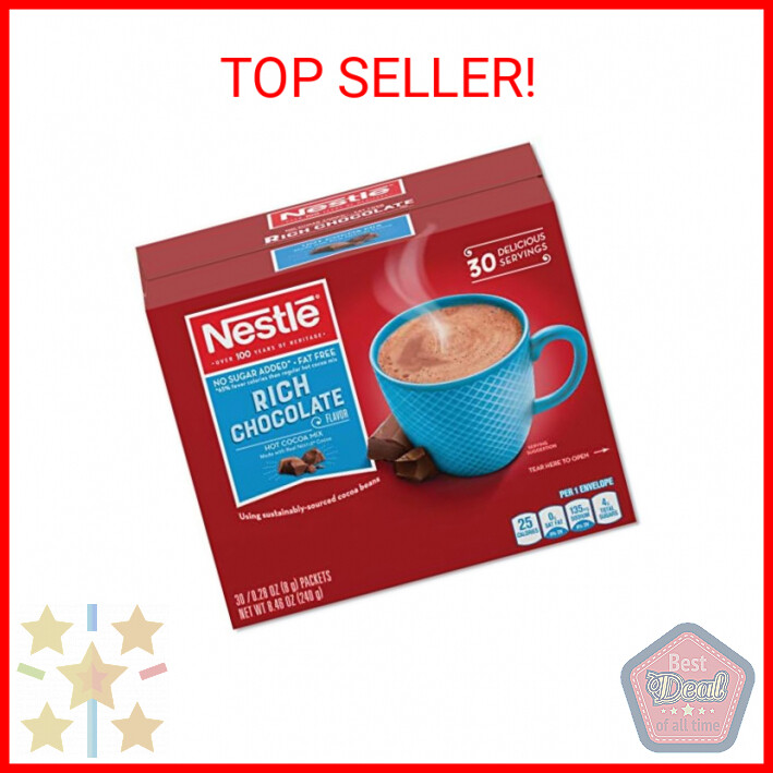 Nestle Cocoa Mix No Sugar Added 30 Count .28 Oz Packets