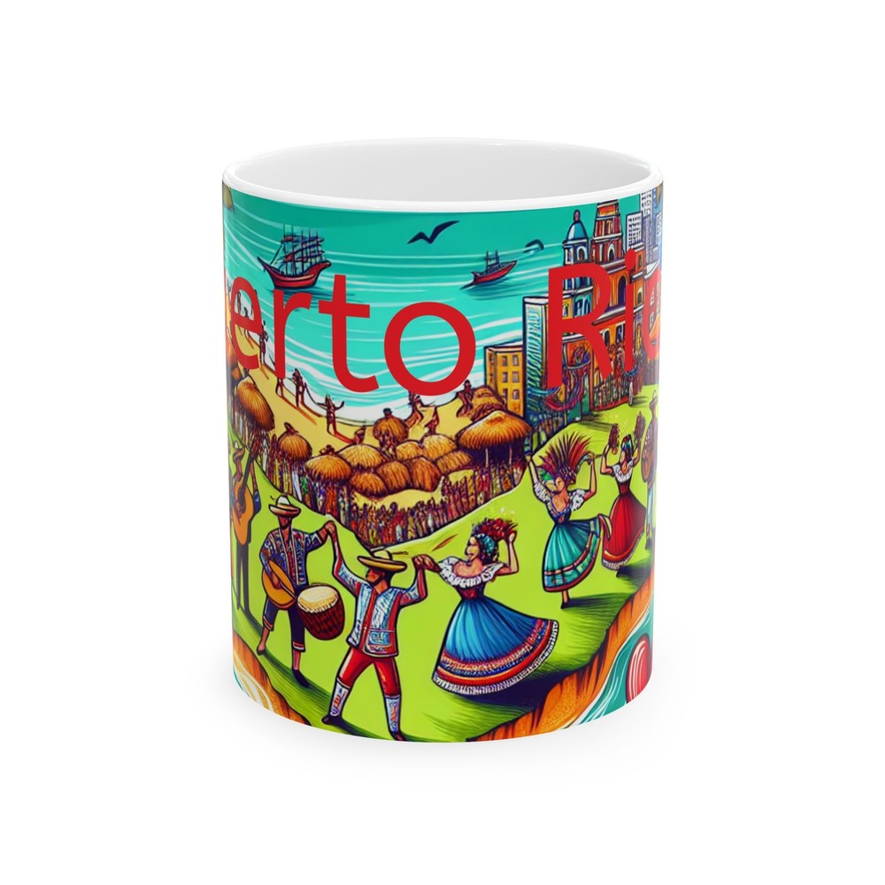 Puerto Rico Coffee Mug, Caribbean Island Tea Cup, Travel Souvenir Gift, Tropical