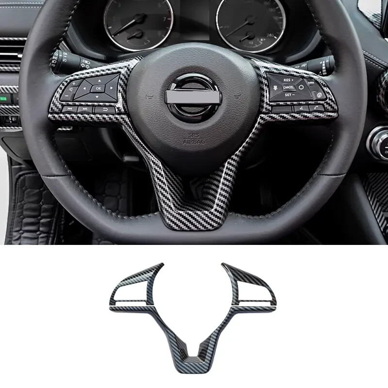 Carbon Fiber ABS Internal Steering Wheel Trim 3pcs For Nissan Sentra 2020-2024