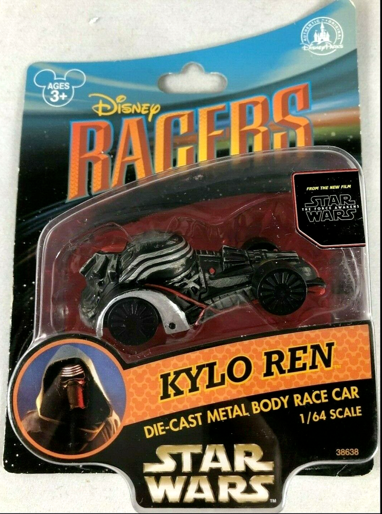 STAR WARS KYLO REN DIE-CAST METAL BODY RACE CAR 1/64 DISNEY PARKS RACERS 2014