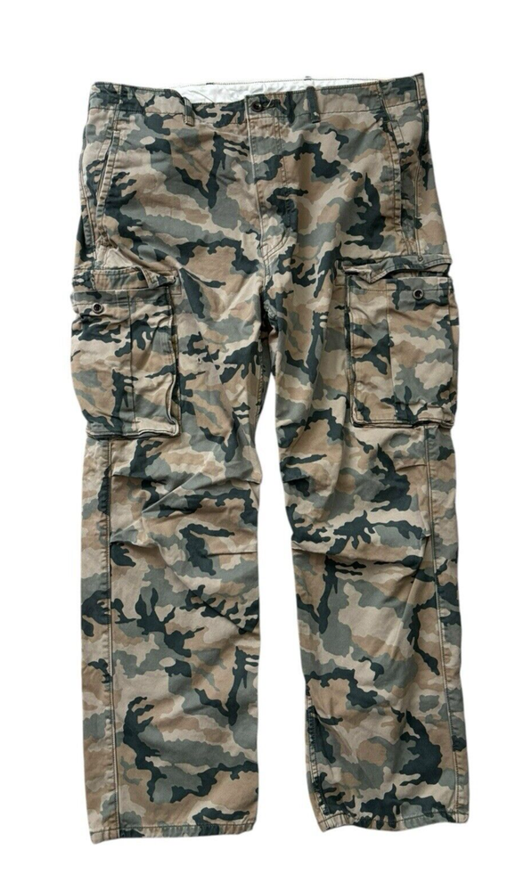 Levi's Ace Army Cargo Mens Pants Sz 38x30 Camo Brown/Green Cotton Twill Relaxed