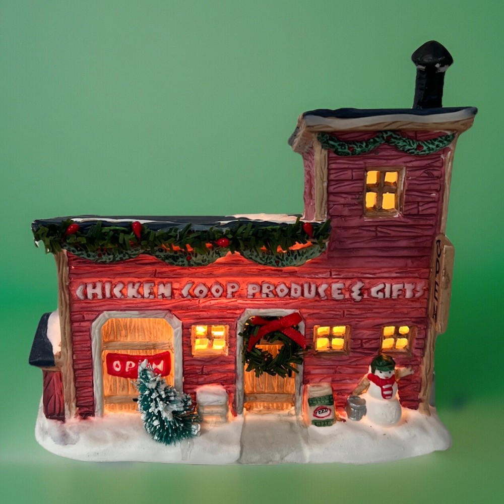 1994 Limited Edition Christmas Village Chicken Coop Produce & Gifts Building