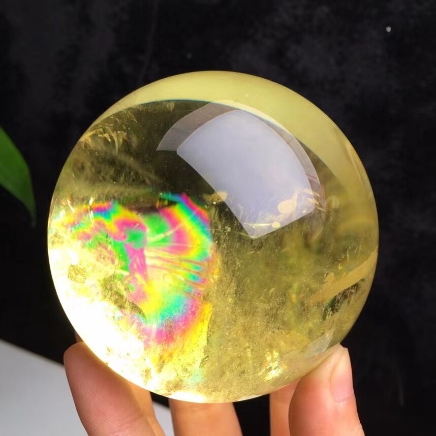 1.34LB Natural Citrine Quartz Sphere Ball for Reiki Healing 76mm