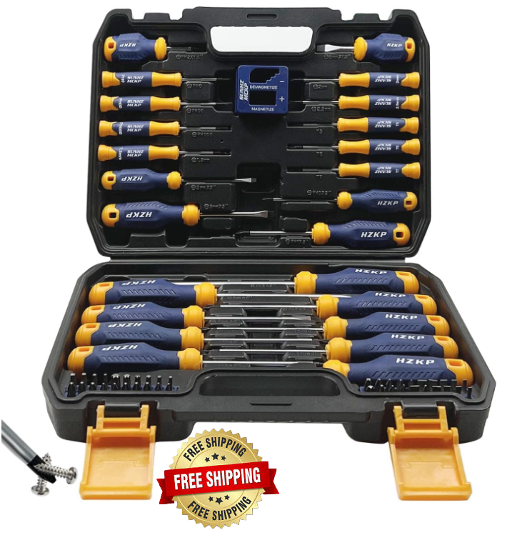 66-Piece Professional Screwdriver Set with Multiple Bits & Hand Tools