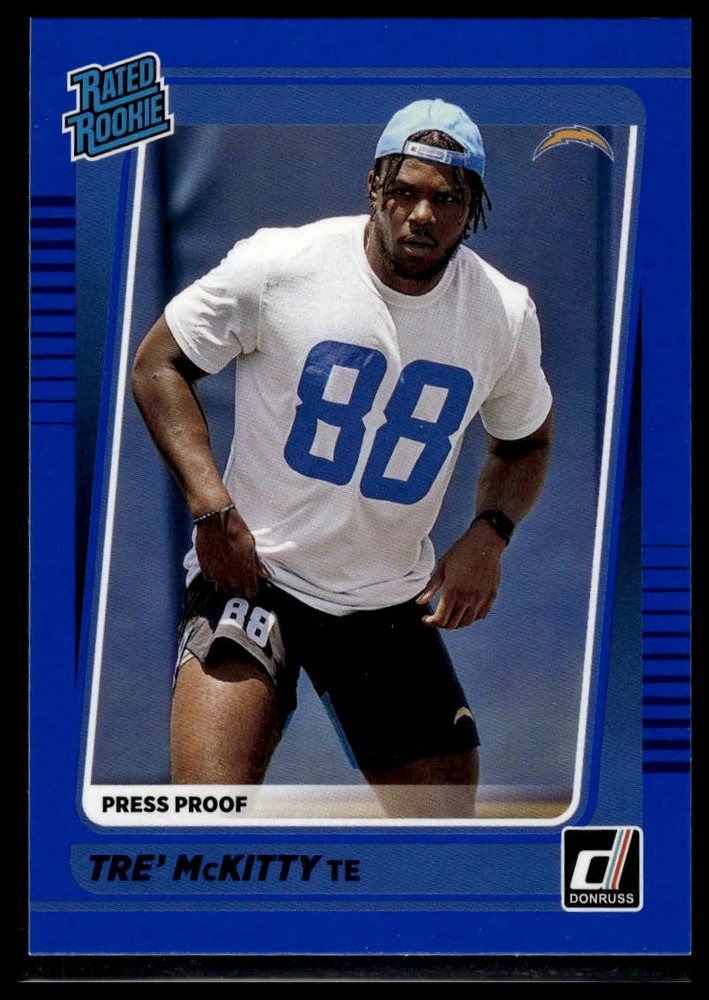 2021 Donruss Tre’ McKitty Blue Press Proof Rated Rookie Card #304