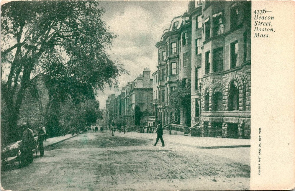 SOUVENIR POST CARD CO, NEW YORK, Beacon Street, Boston, Mass Postcard