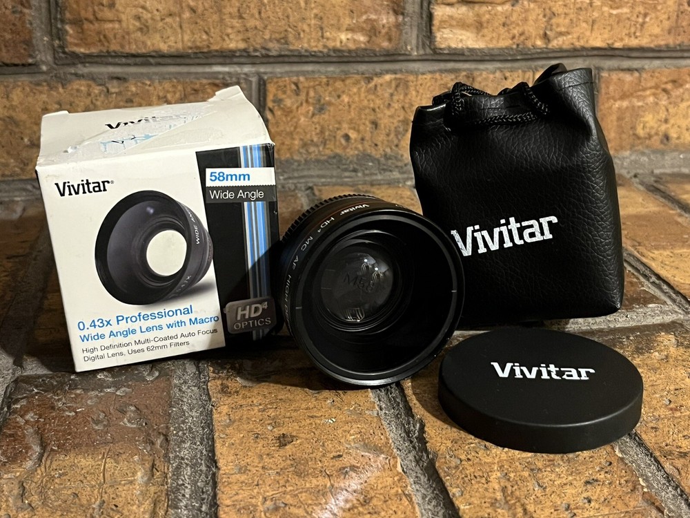 Vivitar 0.43X Professional Wide Angle Lens w/ Macro 58mm HD4 Optics ✅ Open Box