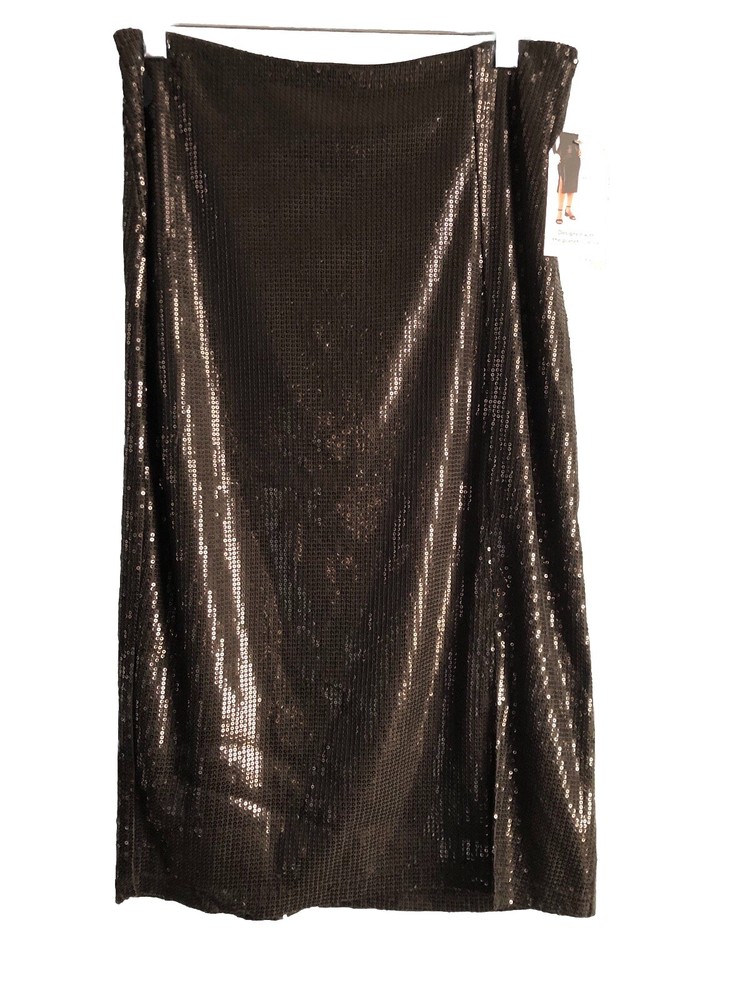 Time and Tru Womens Black Sequin Midi Skirt Small Whimsigoth Fairycore Style  