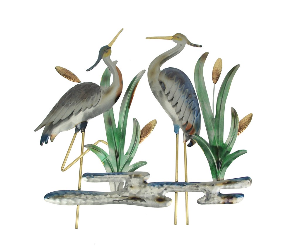 24 Inch Metal Heron Wall Art Hanging Home Garden Decor Indoor Outdoor Sculpture