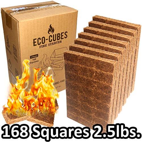 Eco Cubes–Fire Starter for Grills, Fireplaces, Campfires and Wood Stove-Qty 168