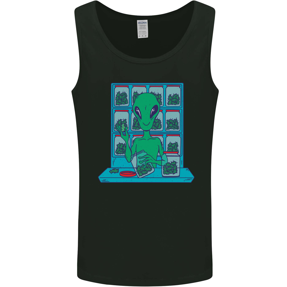 Funny Alien Drug Dealer Weed Mens Vest Tank Top