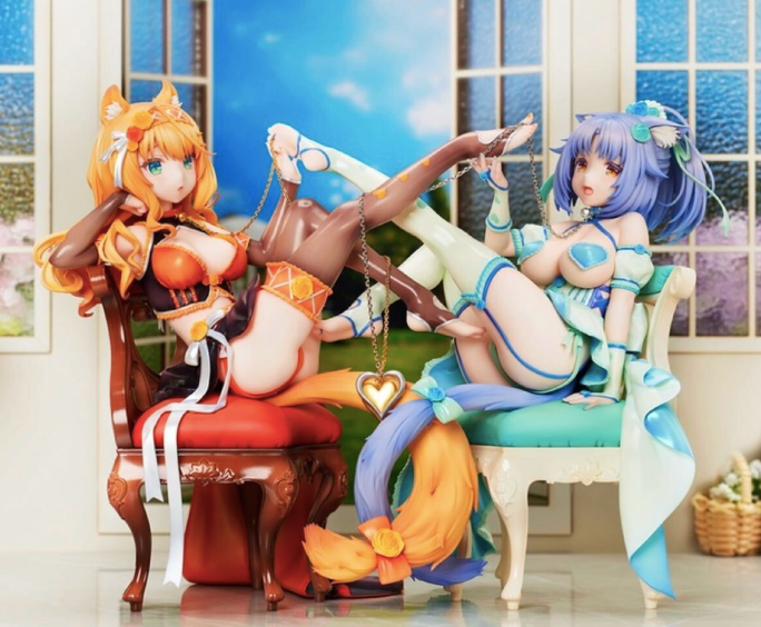 Native BINDing Authentic Nekopara Maple & Cinnamon 1/7 Figure 2sets japan anime