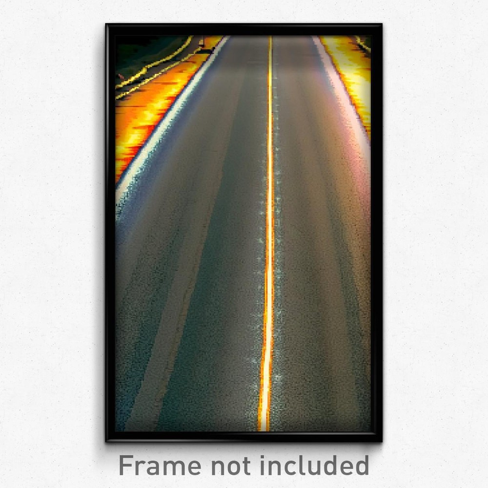 8 Bit Pixel Art Poster - Spotted Road Psychedelic Trippy Video Game Print