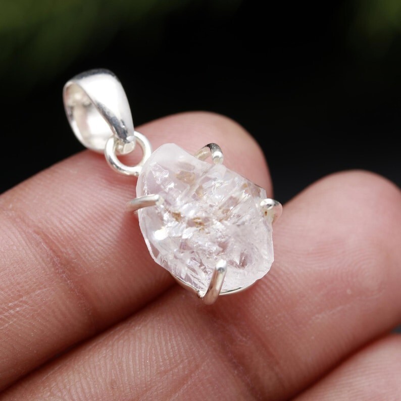 Herkimer Diamond Gemstone Pendant 925 Sterling Silver Pendant Handmade Pendant