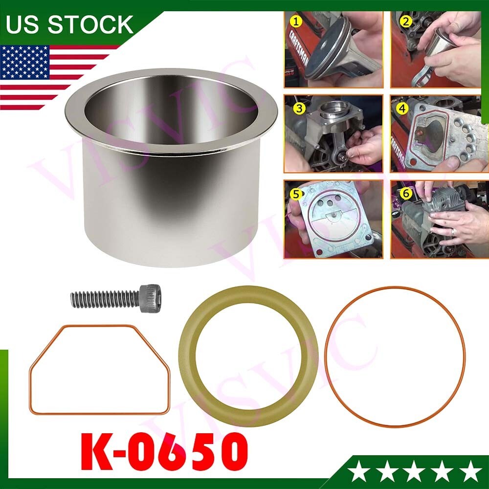 K-0650 Air Compressor Cylinder Sleeve and Compression Ring Rebuild Repair Kit ☆