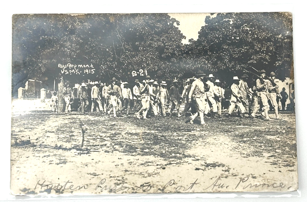 Rare 1915 Haiti US Marines Funeral Parade RPPC Port-au-Prince Occupation
