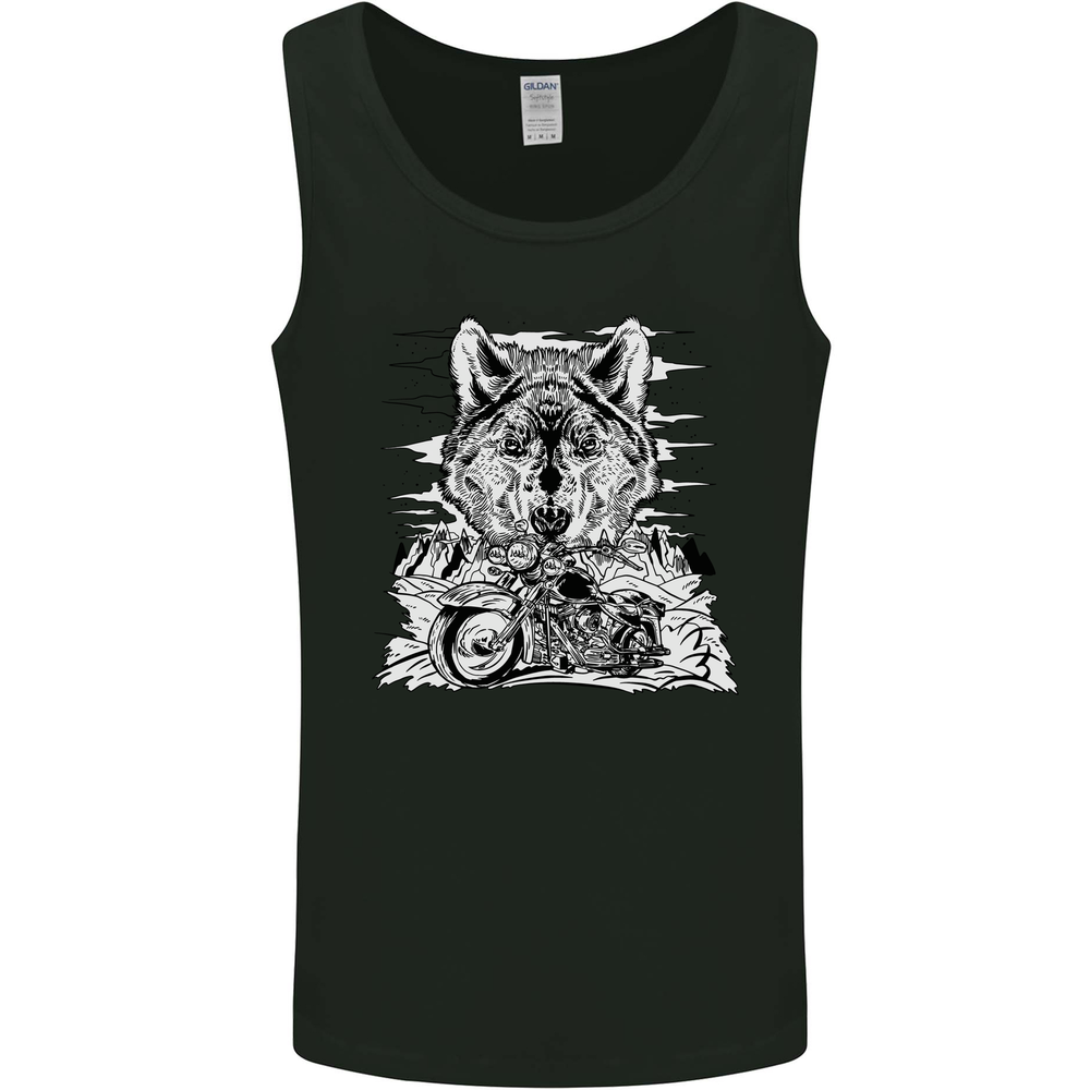 Motorbike Wolf Biker Motorcycle Motorbike Mens Vest Tank Top