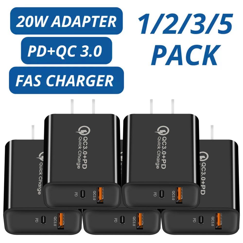 For iPhone 16 15 14 13 20W Fast Charger Block USB TypeC Wall Power Adapter Lot