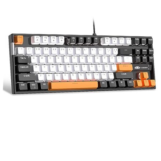 75% Mechanical Gaming Keyboard with Yellow Switch and White LED Backlight