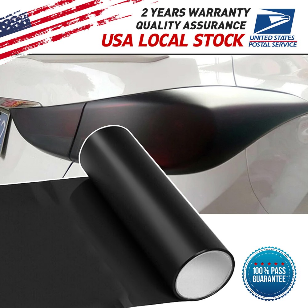 Medium Black Fit Taillight Headlight Gloss Light Fog Light Vinyl Tint Film Uncut