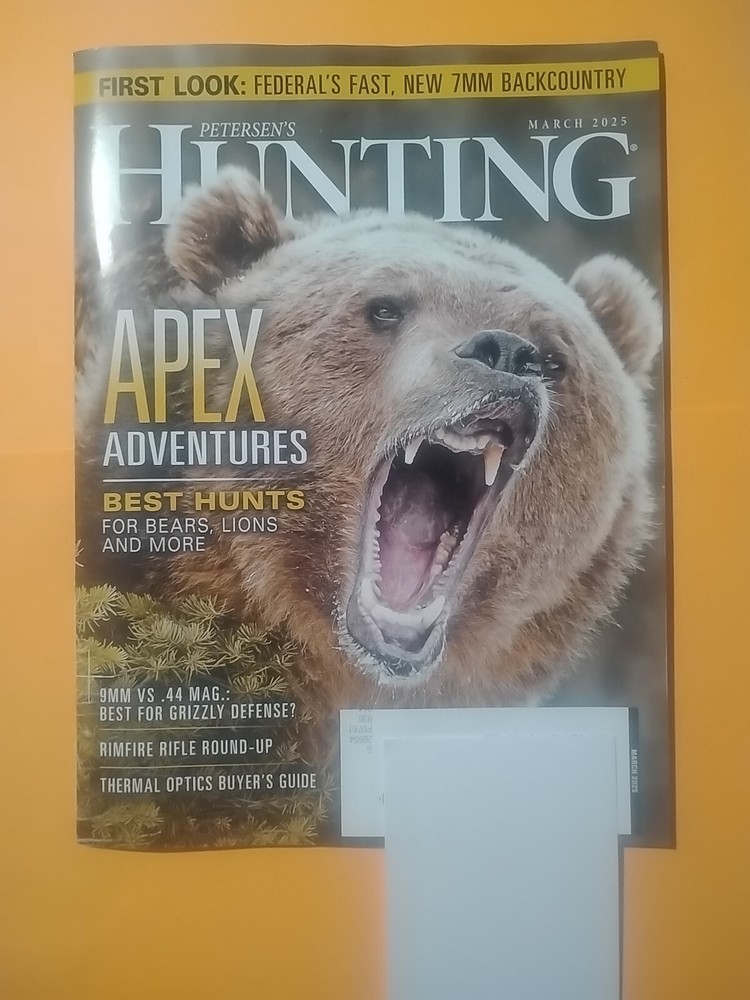 Petersen's Hunting Magazine March, 2025: Apex Adventures: Best Hunts Bears Lions